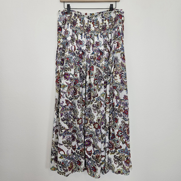 Banana Republic Dresses & Skirts - Banana Republic Women's Size 8 Paisley Maxi Skirt Lined Boho Gypsy Flowy Slit